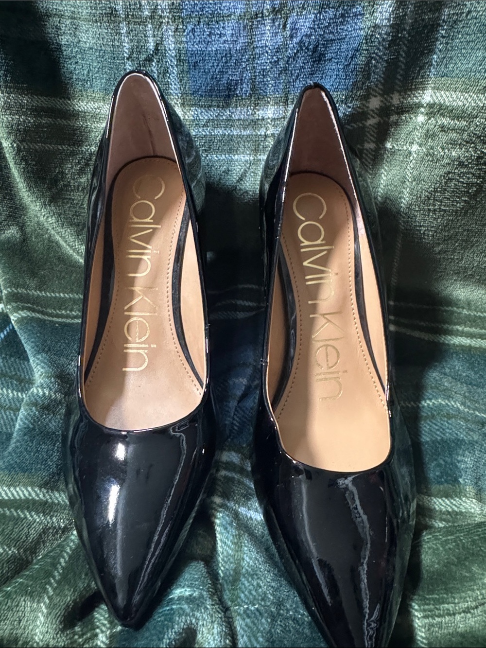 Calvin Klein Women's Black Patent Pointed Pumps